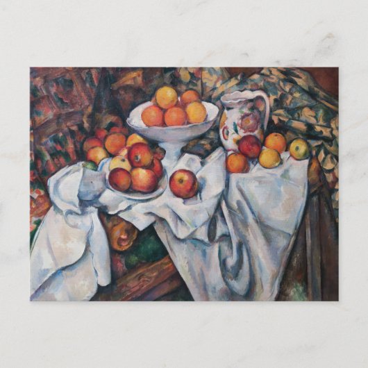 Paul Cezanne - Stillleben, Äpfel und Orange Postkarte (Vorderseite)