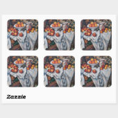 Paul Cezanne - Stillleben, Äpfel und Orange Quadratischer Aufkleber (Blatt)