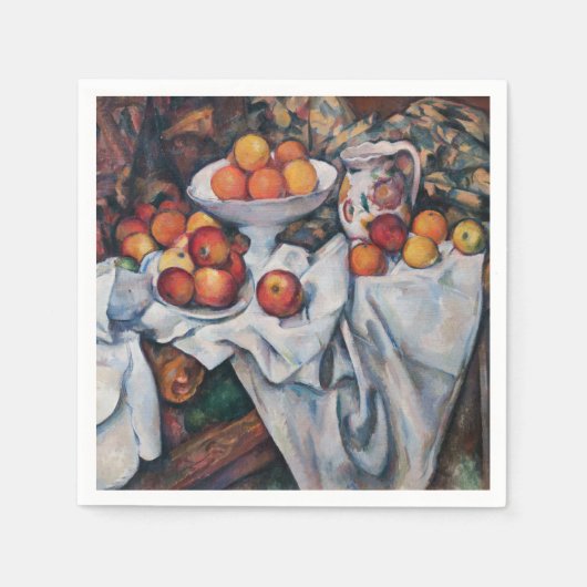 Paul Cezanne - Stillleben, Äpfel und Orange Serviette (Vorderseite)