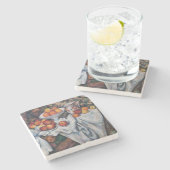 Paul Cezanne - Stillleben, Äpfel und Orange Steinuntersetzer (Seitenansicht)