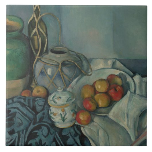 Paul Cezanne - Stillleben mit Äpfeln Fliese (Vorderseite)