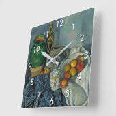 Paul Cezanne - Stillleben mit Äpfeln Quadratische Wanduhr (Winkel)