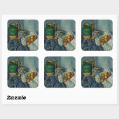 Paul Cezanne - Stillleben mit Äpfeln Quadratischer Aufkleber (Blatt)