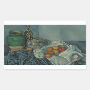 Paul Cezanne - Stillleben mit Äpfeln Rechteckiger Aufkleber