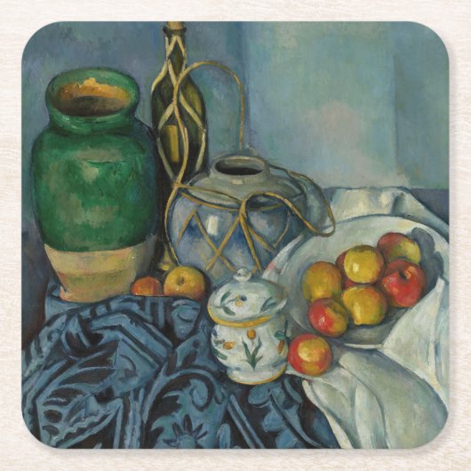 Paul Cezanne - Stillleben mit Äpfeln Rechteckiger Pappuntersetzer (Vorderseite)