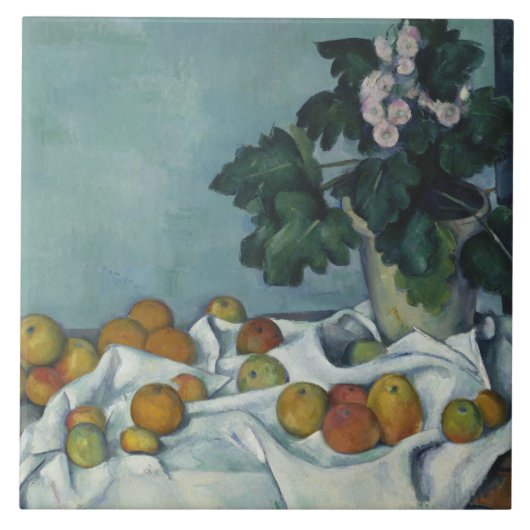 Paul Cezanne - Stillleben mit Äpfeln und einem Pot Fliese (Vorderseite)