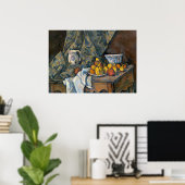 Paul Cezanne | Stillleben mit Äpfeln und Pfirsiche Poster (Heimbüro)