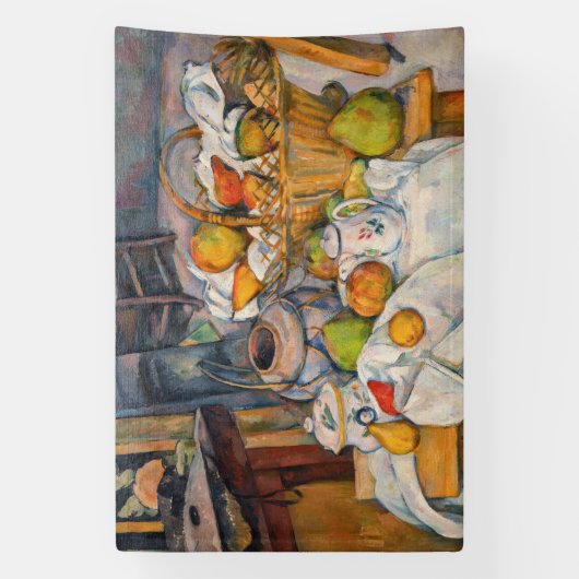 Paul Cezanne - Stillleben mit Basket Banner (Vertikal)