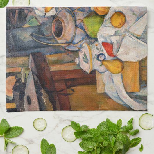 Paul Cezanne - Stillleben mit Basket Geschirrtuch (Gefaltet)