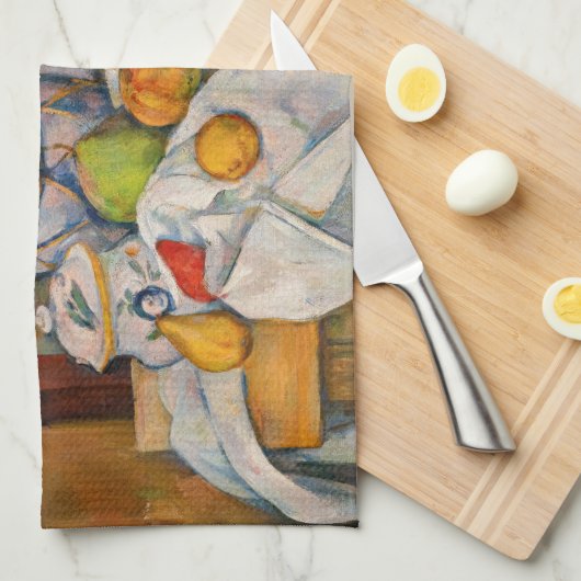 Paul Cezanne - Stillleben mit Basket Geschirrtuch (Viertel Falte)