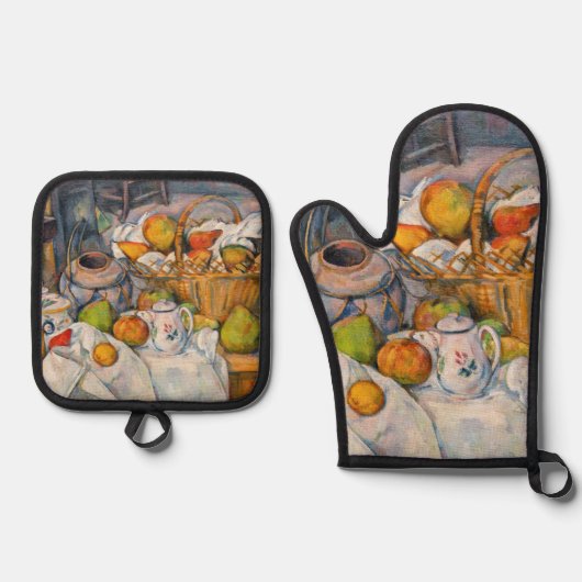 Paul Cezanne - Stillleben mit Basket Ofenhandschuh & Topflappen-Set (Vorderseite)
