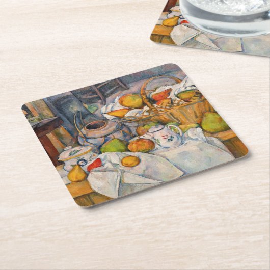 Paul Cezanne - Stillleben mit Basket Rechteckiger Pappuntersetzer (angewinkelt)