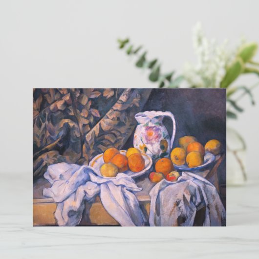 Paul Cezanne - Stillleben mit einem Vorhang Dankeskarte (Stehend Vorderseite)