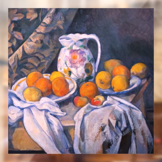 Paul Cezanne - Stillleben mit einem Vorhang Fensteraufkleber (Blatt 2)