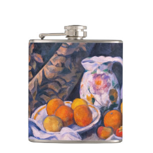 Paul Cezanne - Stillleben mit einem Vorhang Flachmann