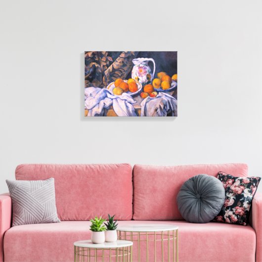 Paul Cezanne - Stillleben mit einem Vorhang Leinwanddruck (Insitu (Wohnzimmer))