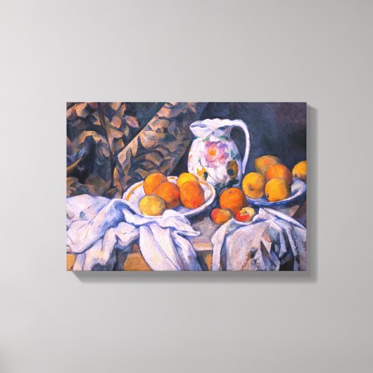 Paul Cezanne - Stillleben mit einem Vorhang Leinwanddruck (Vorderseite)
