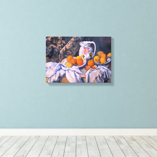 Paul Cezanne - Stillleben mit einem Vorhang Leinwanddruck (Insitu (Holzboden))