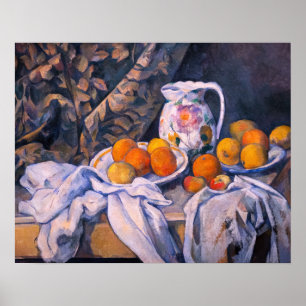 Paul Cezanne - Stillleben mit einem Vorhang Poster