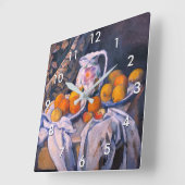 Paul Cezanne - Stillleben mit einem Vorhang Quadratische Wanduhr (Winkel)