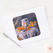 Paul Cezanne - Stillleben mit einem Vorhang Quadratischer Aufkleber (Umschlag)