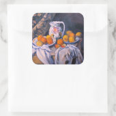 Paul Cezanne - Stillleben mit einem Vorhang Quadratischer Aufkleber (Tasche)