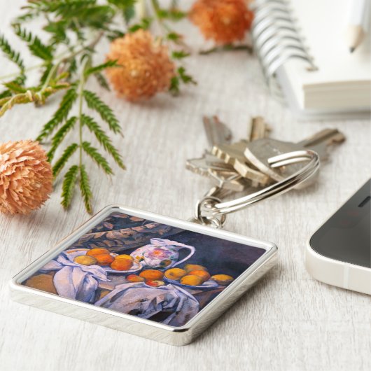 Paul Cezanne - Stillleben mit einem Vorhang Schlüsselanhänger (Seite)