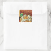 Paul Cezanne | Stillleben mit einer Kommode, Quadratischer Aufkleber (Tasche)