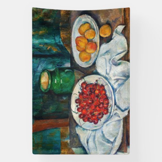 Paul Cezanne - Stillleben mit Kirschen und Peachs Banner (Vertikal)