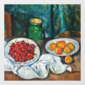 Paul Cezanne - Stillleben mit Kirschen und Peachs Fensteraufkleber (Blatt)
