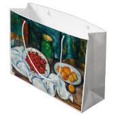 Paul Cezanne - Stillleben mit Kirschen und Peachs Große Geschenktüte (Rückseite Schrägansicht)