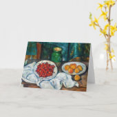Paul Cezanne - Stillleben mit Kirschen und Peachs Karte (Gelbe Blume)