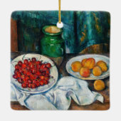 Paul Cezanne - Stillleben mit Kirschen und Peachs Keramikornament (Rückseite)