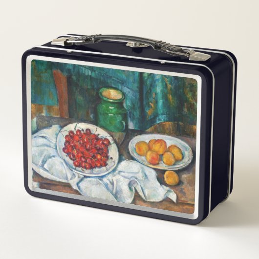 Paul Cezanne - Stillleben mit Kirschen und Peachs Metall Brotdose (Rückseite)
