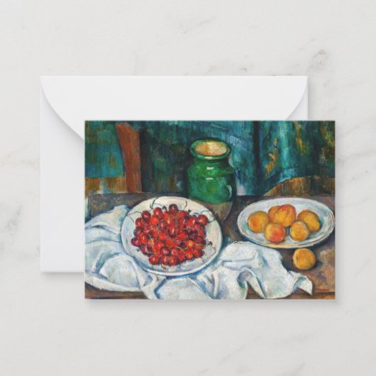 Paul Cezanne - Stillleben mit Kirschen und Peachs Mitteilungskarte (Vorderseite)