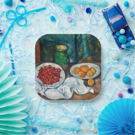 Paul Cezanne - Stillleben mit Kirschen und Peachs Pappteller (Party)