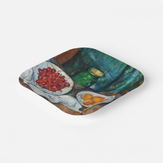 Paul Cezanne - Stillleben mit Kirschen und Peachs Pappteller (Gewinkelt)