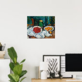 Paul Cezanne - Stillleben mit Kirschen und Peachs Poster (Heimbüro)