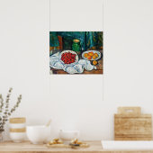 Paul Cezanne - Stillleben mit Kirschen und Peachs Poster (Küche)