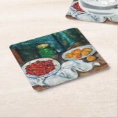 Paul Cezanne - Stillleben mit Kirschen und Peachs Rechteckiger Pappuntersetzer (angewinkelt)