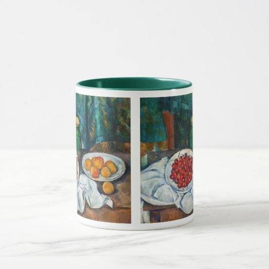 Paul Cezanne - Stillleben mit Kirschen und Peachs Tasse (Zentrum)