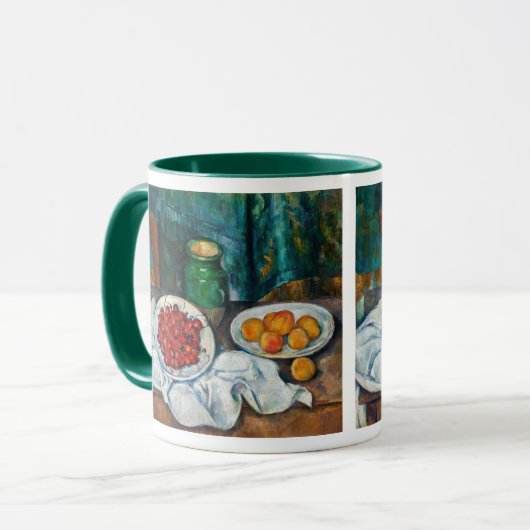 Paul Cezanne - Stillleben mit Kirschen und Peachs Tasse (Vorderseite Links)
