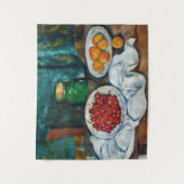 Paul Cezanne - Stillleben mit Kirschen und Peachs Wandteppich (Vorderseite)