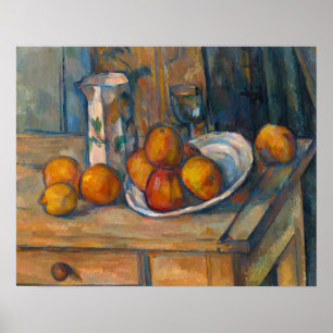Paul Cezanne - Stillleben mit Milchkrug und Frücht Poster