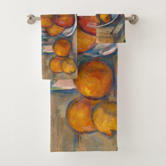 Paul Cezanne - Stillleben mit Milchsaft und Obst Badhandtuch Set (Insitu)