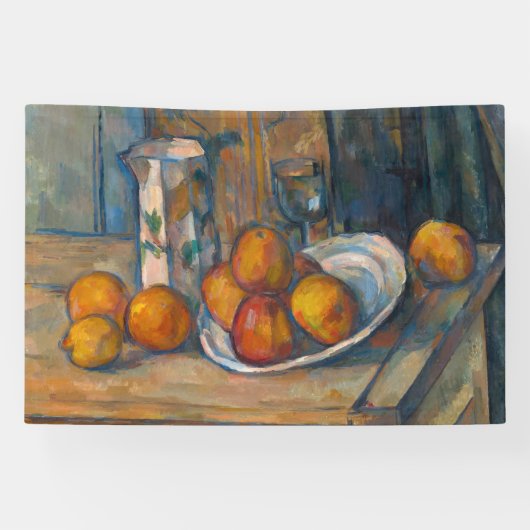 Paul Cezanne - Stillleben mit Milchsaft und Obst Banner (Horizontal)
