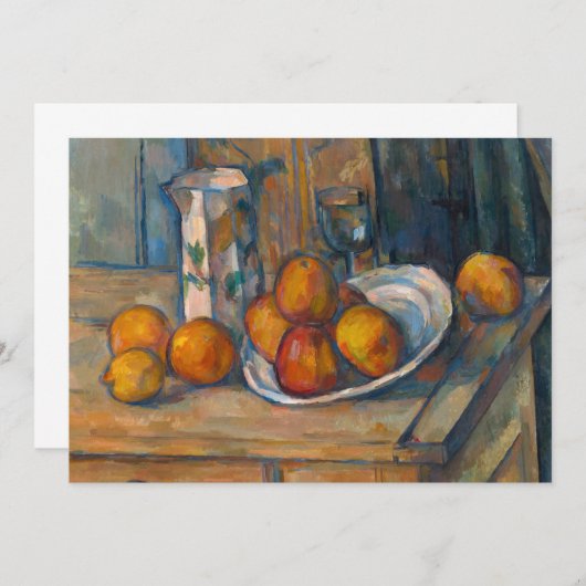 Paul Cezanne - Stillleben mit Milchsaft und Obst Einladung (Vorne/Hinten)