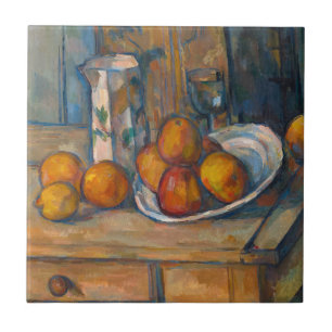 Paul Cezanne - Stillleben mit Milchsaft und Obst Fliese