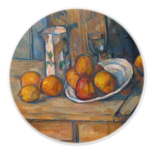 Paul Cezanne - Stillleben mit Milchsaft und Obst Keramikknauf (Vorderseite)