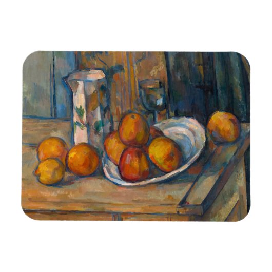 Paul Cezanne - Stillleben mit Milchsaft und Obst Magnet (Horizontal)